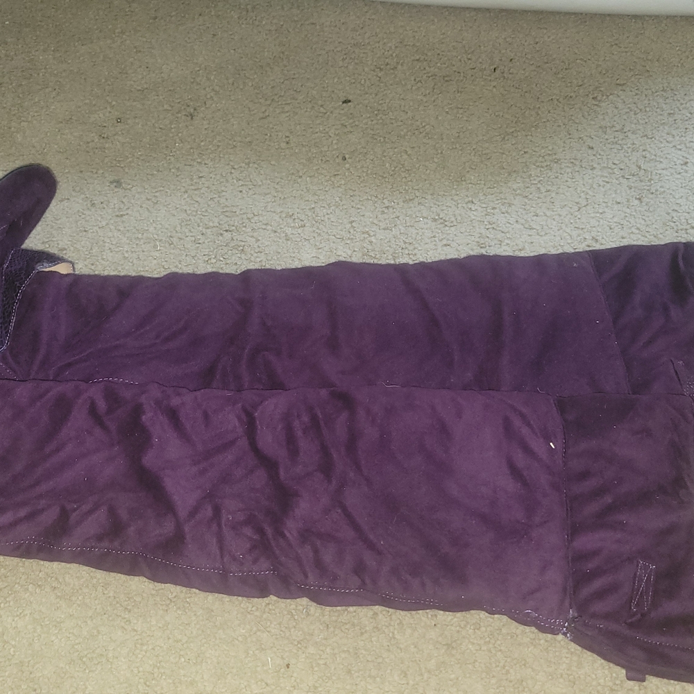 Purple Velvet Over-the-Knee Boots